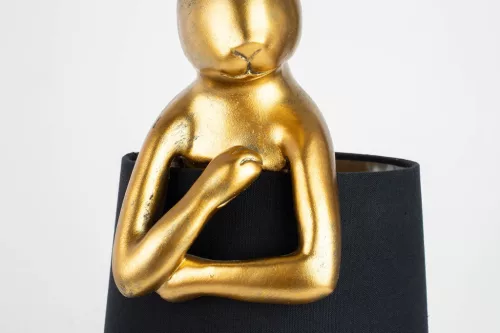 KARE Design Rabbit Arany Nyúl Asztali Lámpa Fekete Lenárnyékolóval