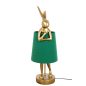 KARE Design Rabbit Asztali Lámpa Arany Zöld Vászon Ernyővel 68cm