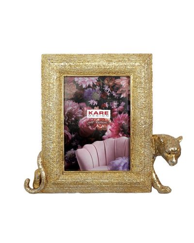 KARE Design Leopard Poliészter Képkeret Arany-Ezüst 10x15 cm