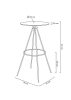 KING HOME LANZA 60 Bárasztal MDF Fekete Modern