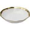 KARE Bell Porcelán Mélytányér Fehér-Arany 20 cm