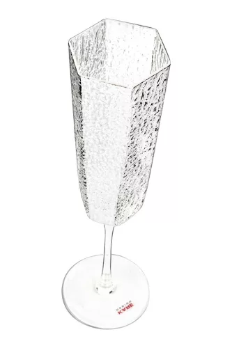 KARE Cascata Kézműves Pezsgőspohár Átlátszó Texturált Üveg 250ml