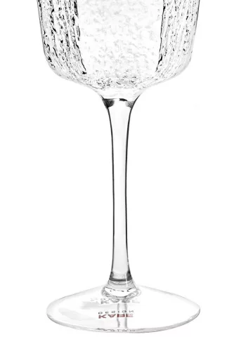 KARE Cascata Kézműves Texturált Borospohár 440ml Átlátszó