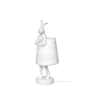 KARE Rabbit Fur Asztali Lámpa Műgyanta Fehér Ezüst 50cm