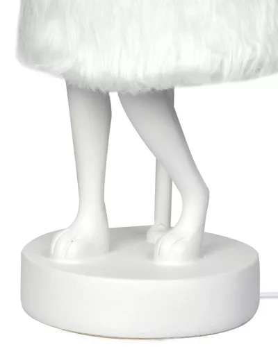 KARE Rabbit Fur Asztali Lámpa Műgyanta Fehér Ezüst 50cm