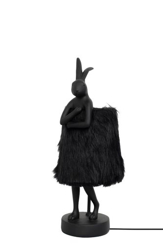 KARE Rabbit Fur Asztali Lámpa 50 cm Fekete Arany Műszőrme