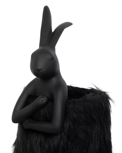 KARE Rabbit Fur Asztali Lámpa 50 cm Fekete Arany Műszőrme