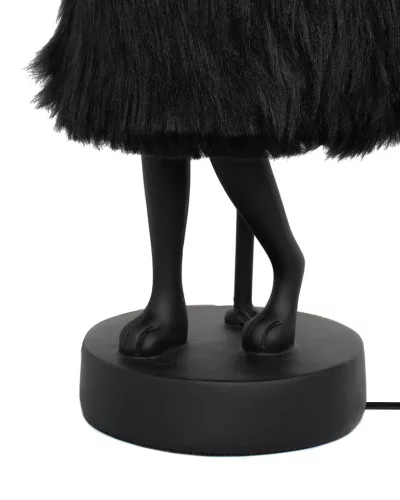 KARE Rabbit Fur Asztali Lámpa 50 cm Fekete Arany Műszőrme