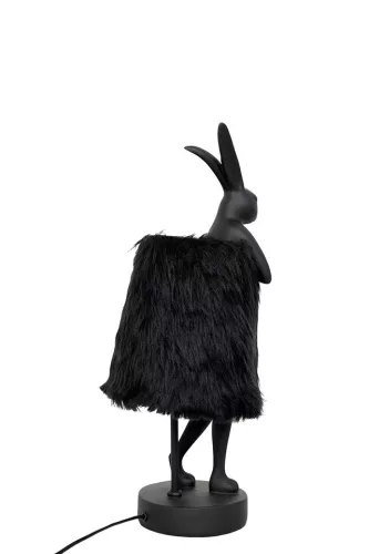 KARE Rabbit Fur Asztali Lámpa 50 cm Fekete Arany Műszőrme