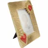 KARE Design Flaming Heart Due Arany Képkeret Piros Szívekkel 10x15 cm