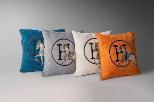 King Home Paris Home Lovas Díszpárna Zsenília Kék Elegáns