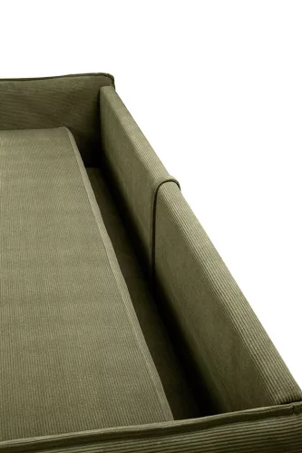 King Home Sense Slim Átalakítható Kanapé Kordszövet Világosbézs