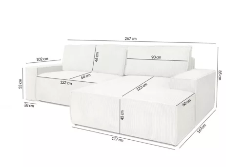 King Home PILLOW M Kord Sarokkanapé Ágyazható Zöld