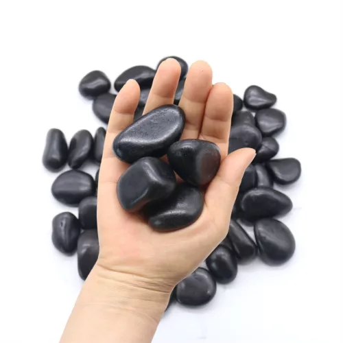 King Home dekoratív kavics 2-3 cm 5 kg természetes kő fekete polírozott