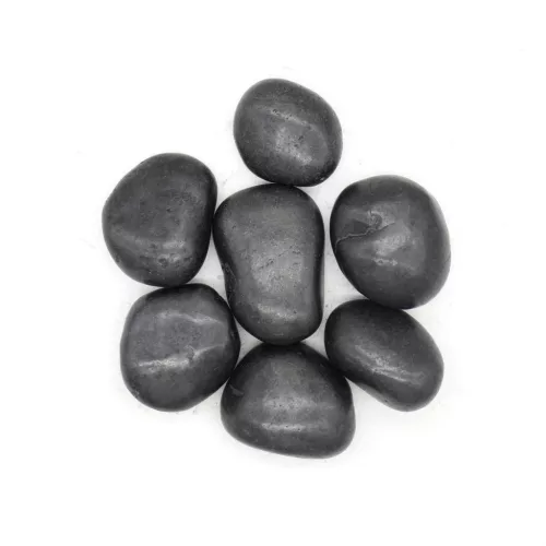 King Home dekorációs kavics 3-5 cm természetes kő fekete polírozott
