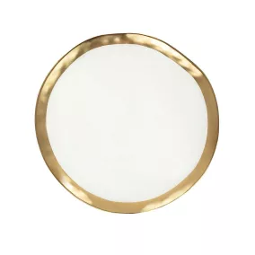 KARE Bell Porcelán Tányér Fehér-Arany 26 cm
