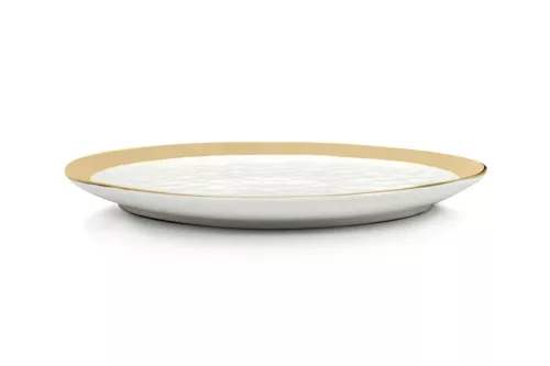 KARE Bell Porcelán Tányér Fehér-Arany 26 cm