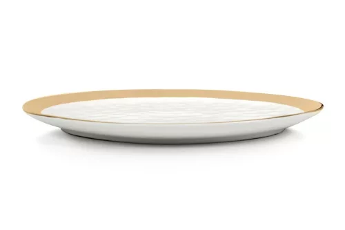 KARE Bell Porcelán Tányér Fehér-Arany 31 cm