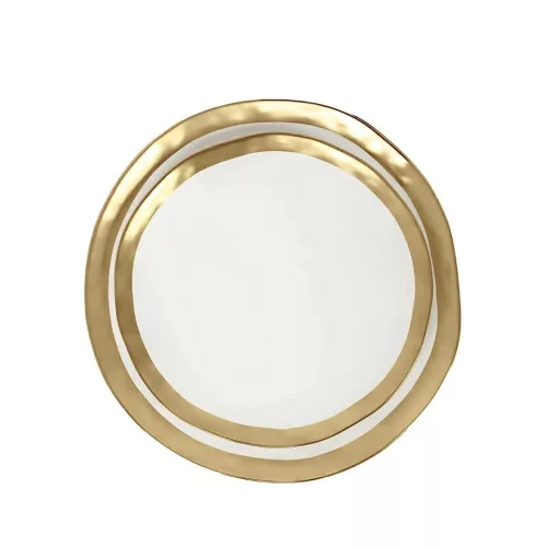 KARE Bell Porcelán Tányér Fehér-Arany 31 cm