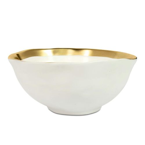 KARE Bell Porcelán Tál Fehér-Arany 15cm