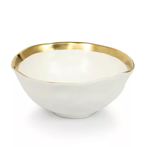 KARE Bell Porcelán Tál Fehér-Arany 15cm
