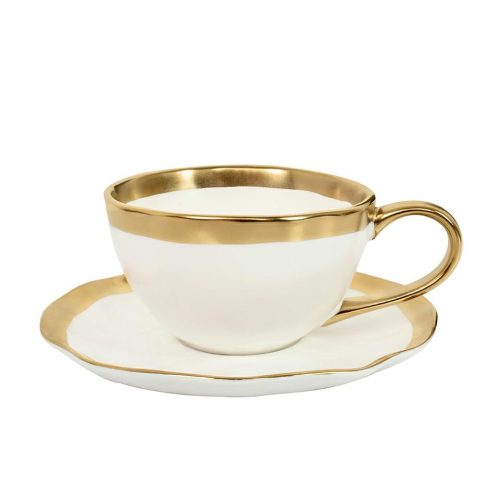 KARE Bell Porcelán Teáscsésze Fehér-Arany