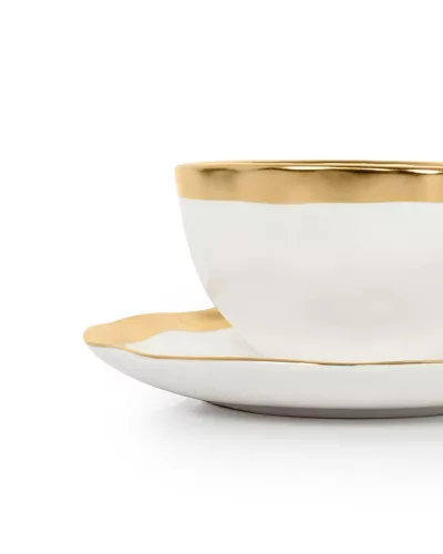 KARE Bell Porcelán Teáscsésze Fehér-Arany