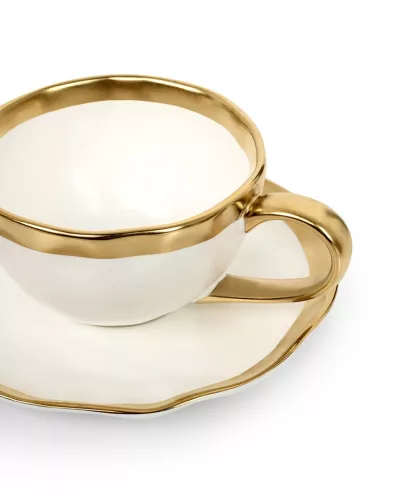 KARE Bell Porcelán Teáscsésze Fehér-Arany