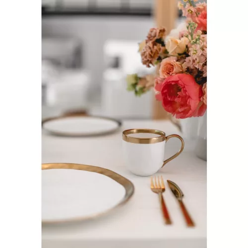 KARE Bell Porcelán Bögre Fehér-Arany