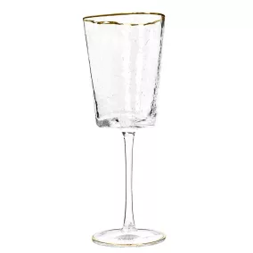   Kare Design Hommage Kézműves Üveg Borospohár Arany Szegéllyel