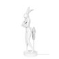 KARE Design Rabbit Asztali Lámpa Fehér Polirezin Rózsaszín Lenvászon Ernyővel 68 cm