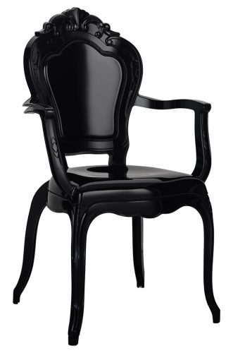 King Home King Arm Glamour Polikarbonát Szék Fekete