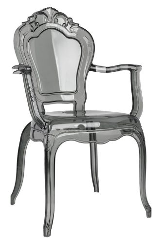 King Home King Arm Glamour Polikarbonát Füstszínű Karfás Szék