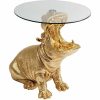 KARE Design HIPPO Arany Víziló Üveglapos Dohányzóasztal