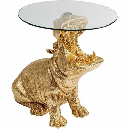 KARE Design HIPPO Arany Víziló Üveglapos Dohányzóasztal