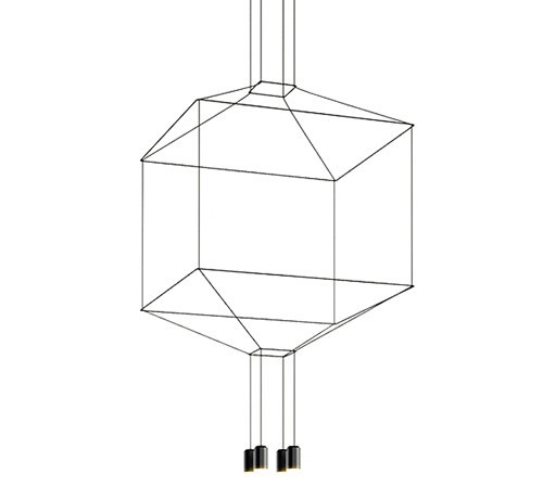 King Home Flusso 4 Geometrikus LED Függőlámpa Fekete