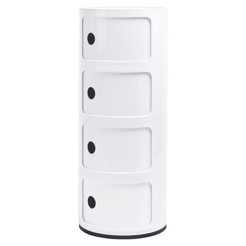 King Home Combi 4 Tárolószekrény ABS Fehér Csúszóajtós