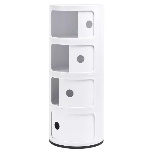 King Home Combi 4 Tárolószekrény ABS Fehér Csúszóajtós