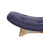 King Home Contour Lábtartó Szürke Szövet Kőrisfa