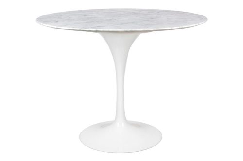 King Home Tulip Marble Kerek Étkezőasztal Carrara Márvány Fehér