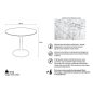 King Home Tulip Marble 90 Kerek Étkezőasztal Carrara Márvány Fehér