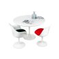 King Home Tulip Premium Kerek Étkezőasztal MDF Fehér Fényes GT-09R.100