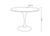 King Home Tulip Premium Kerek Étkezőasztal MDF Fehér Fényes GT-09R.100