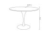 King Home Tulip Premium Kerek Étkezőasztal MDF Fehér Fényes GT-09R.120