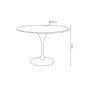 King Home Tulip Premium Kerek Étkezőasztal MDF Fehér Fényes GT-09R.120