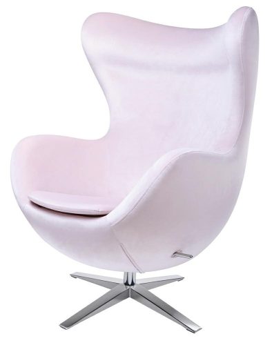 King Home Egg Széles Velvet Fotel Világos Rózsaszín