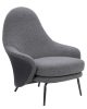 King Home Lobby Teddy Bouclé Fotel Szürke Fekete Acél