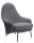 King Home Lobby Teddy Bouclé Fotel Szürke Fekete Acél