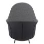 King Home Lobby Teddy Bouclé Fotel Szürke Fekete Acél