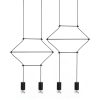 King Home Flusso Line 4 Geometrikus Fekete LED Függőlámpa